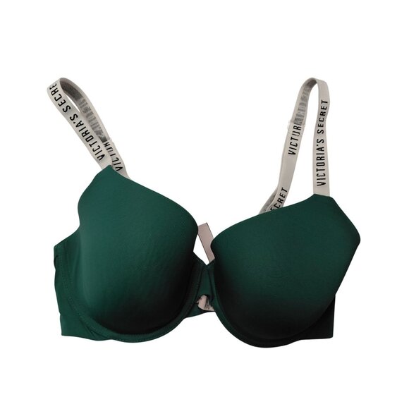 Victorias Secret Push-Up Bra Set 34D Black & Green Adjustable Straps - Picture 9 of 10